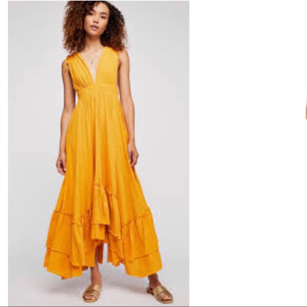 Free People FP Beach Sunshine Yellow Dress size L